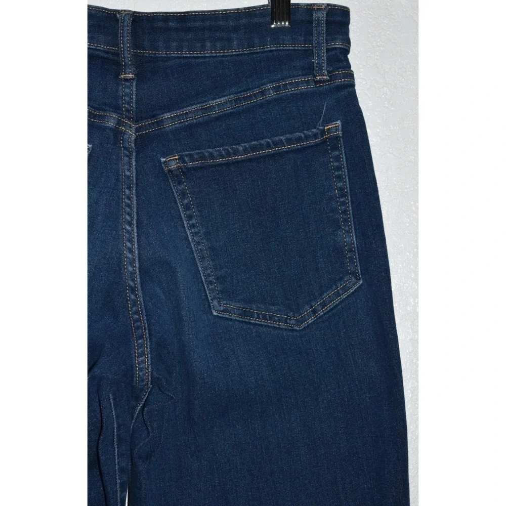 Old Navy Women 4 Loose‎ Jeans Long Wide Leg High Rise Blue Denim Cotton Stretch